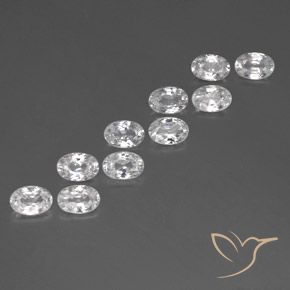 Gemas de Circón Blanco natural de 7.17 ct, Ovalada, VVS-VS