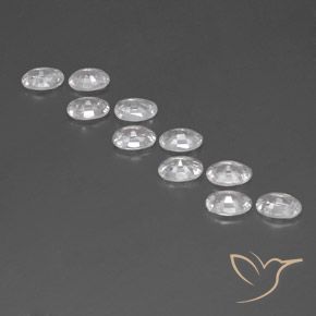 Gemas de Circón Blanco natural de 7.17 ct, Ovalada, VVS-VS