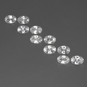 Gemas de circón blanco natural de 7,44 ct, corte óvalo, VS