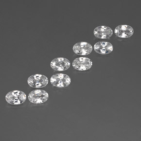 Gemas de circón blanco natural de 7,44 ct, corte óvalo, VS