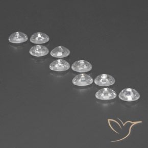Gemas de Circón Blanco natural de 8.58 ct, Ovalada, VVS-VS