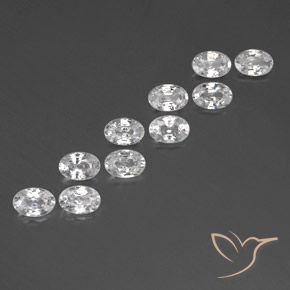 Gemas de Circón Blanco natural de 6.99 ct, Ovalada, VVS-VS