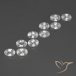Gemas de Circón Blanco natural de 8.18 ct, Ovalada, VVS-VS