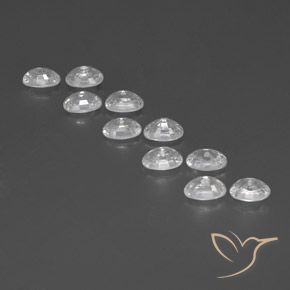 Gemas de Circón Blanco natural de 8.18 ct, Ovalada, VVS-VS