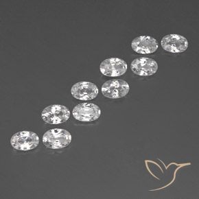 Gemas de Circón Blanco natural de 6.86 ct, Ovalada, VVS-VS