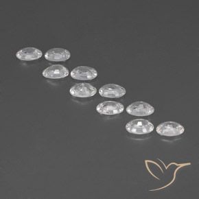 Gemas de Circón Blanco natural de 6.86 ct, Ovalada, VVS-VS
