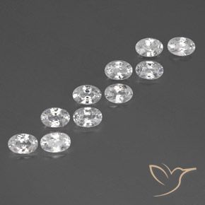 Gemas de Circón Blanco natural de 7.49 ct, Ovalada, VVS-VS