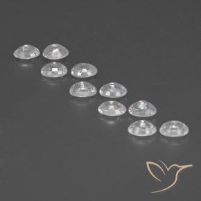 Gemas de Circón Blanco natural de 8.12 ct, Ovalada, VVS-VS