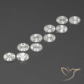 Gemas de Circón Blanco natural de 7.26 ct, Ovalada, VVS-VS