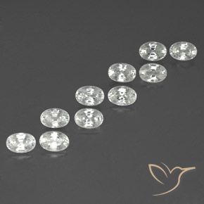 Gemas de Circón Blanco natural de 8.63 ct, Ovalada, VVS-VS