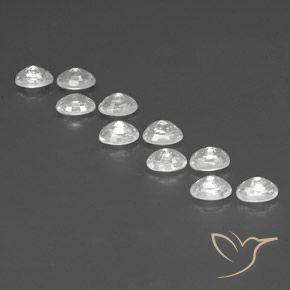 Gemas de Circón Blanco natural de 8.63 ct, Ovalada, VVS-VS