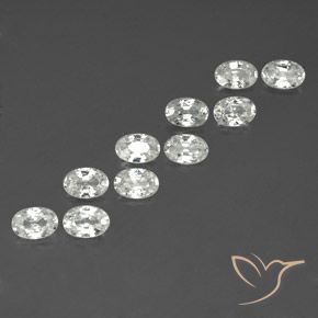 Gemas de Circón Blanco natural de 7.10 ct, Ovalada, VVS-VS
