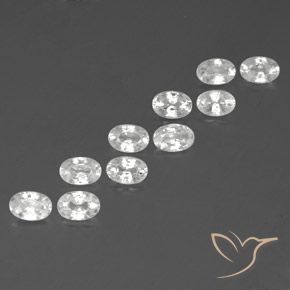 Gemas de Circón Blanco natural de 7.46 ct, Ovalada, VVS-VS