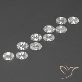 Gemas de Circón Blanco natural de 7.21 ct, Ovalada, VVS-VS