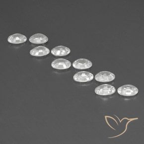 Gemas de Circón Blanco natural de 7.33 ct, Ovalada, VVS-VS