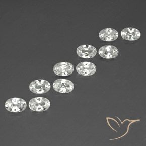 Gemas de Circón Blanco natural de 7.33 ct, Ovalada, VVS-VS