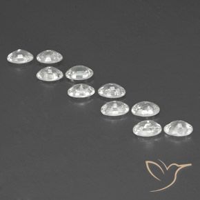 Gemas de Circón Blanco natural de 7.33 ct, Ovalada, VVS-VS