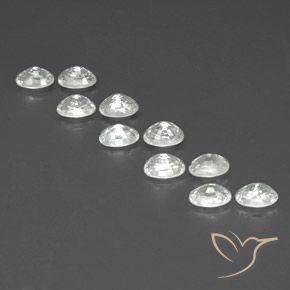 Gemas de Circón Blanco natural de 8.81 ct, Ovalada, VVS-VS