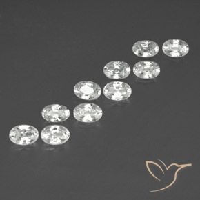 Gemas de Circón Blanco natural de 7.36 ct, Ovalada, VVS-VS