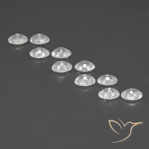 Gemas de Circón Blanco natural de 7.36 ct, Ovalada, VVS-VS