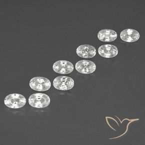 Gemas de Circón Blanco natural de 8.35 ct, Ovalada, VVS-VS