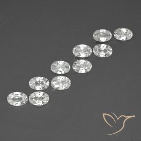 Gemas de Circón Blanco natural de 6.61 ct, Ovalada, VVS-VS