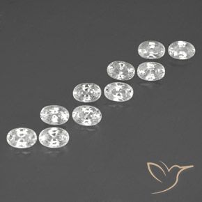 Gemas de Circón Blanco natural de 8.49 ct, Ovalada, VVS-VS