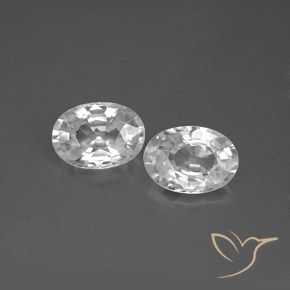 2.43ctw Natural Blanco Circón, Ovalada, VVS