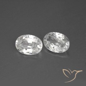 Gemas de Circón Blanco natural de 2.43 ct, Ovalada, VVS