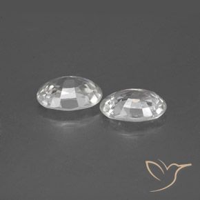 Gemas de Circón Blanco natural de 2.43 ct, Ovalada, VVS