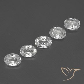 Gemas de Circón Blanco natural de 6.08 ct, Ovalada, VVS