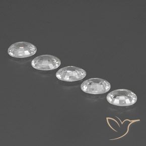 Gemas de Circón Blanco natural de 6.08 ct, Ovalada, VVS