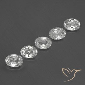Gemas de Circón Blanco natural de 6.07 ct, Ovalada, VVS