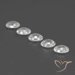 Gemas de Circón Blanco natural de 6.07 ct, Ovalada, VVS