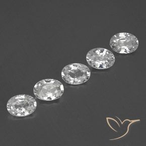 Gemas de Circón Blanco natural de 5.74 ct, Ovalada, VVS-VS