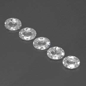 Gemas de circón blanco natural de  ct, corte óvalo, VVS