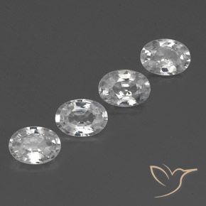 Gemas de Circón Blanco natural de 4.57 ct, Ovalada, VVS-VS