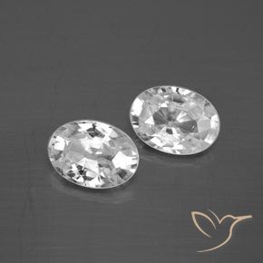 Gemas de Circón Blanco natural de 2.33 ct, Ovalada, VVS-VS
