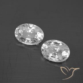 Gemas de Circón Blanco natural de 2.66 ct, Ovalada, VVS