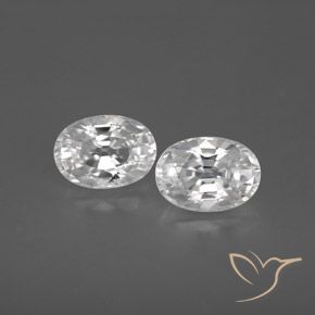 2.88ctw Natural Blanco Circón, Ovalada, VVS