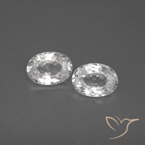 2.23ctw Natural Blanco Circón, Ovalada, VVS