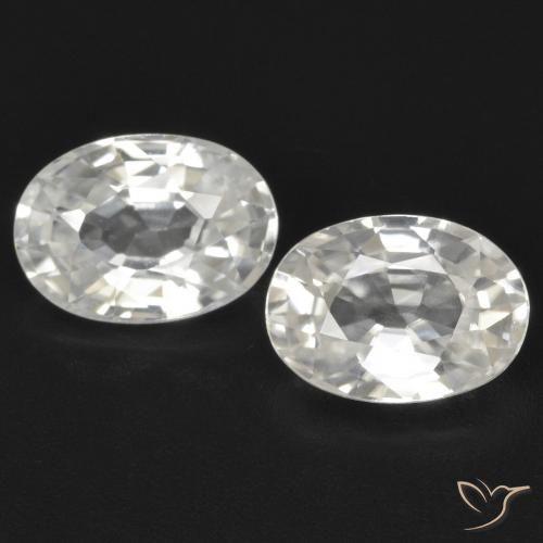 2.48ctw Natural Blanco Circón, Ovalada, VVS