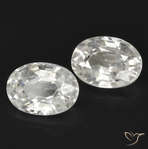 Gemas de Circón Blanco natural de 2.48 ct, Ovalada, VVS