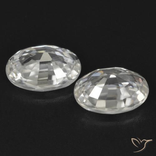 Gemas de Circón Blanco natural de 2.48 ct, Ovalada, VVS
