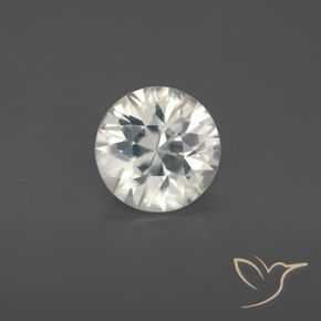 1.67ct Natural Blanco cálido Circón, Redondo, VS
