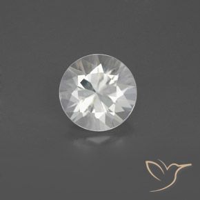 1.64ct Natural Blanco Circón, Redondo, VS