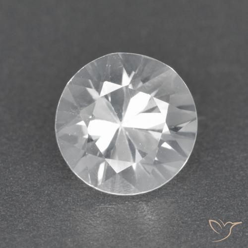 1.52ct Natural Blanco Circón, Redondo, VVS