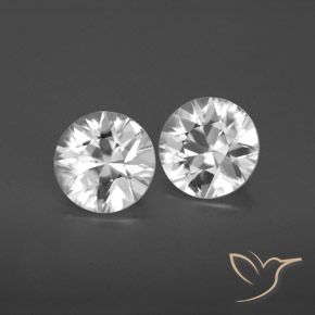 Gemas de Circón Blanco natural de 3.35 ct, Redondo, VS