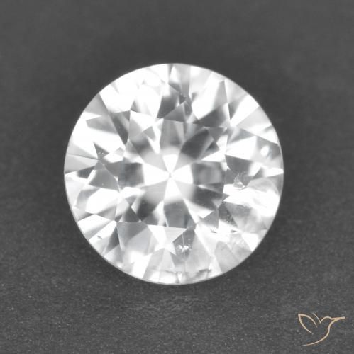 1.68ct Natural Blanco Circón, Redondo, VS-SI