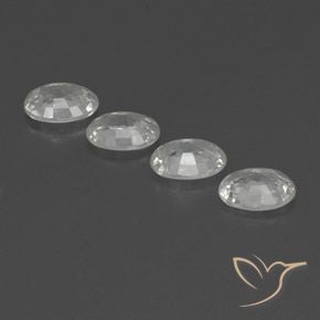 Gemas de Circón Blanco natural de 4.89 ct, Ovalada, VVS-VS